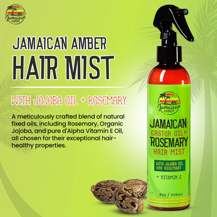 JAMAICAN AMBER Castor Rosemary Leave-In Hair Mist 8oz